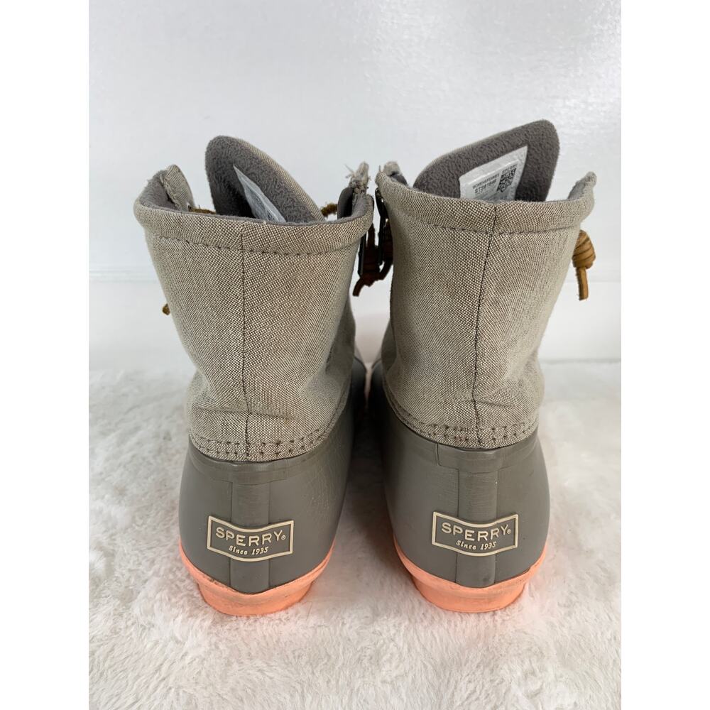 Sperry Women’s Saltwater Taupe Rubber Rain Boots Size 7 STS81646 - Picture 3 of 8